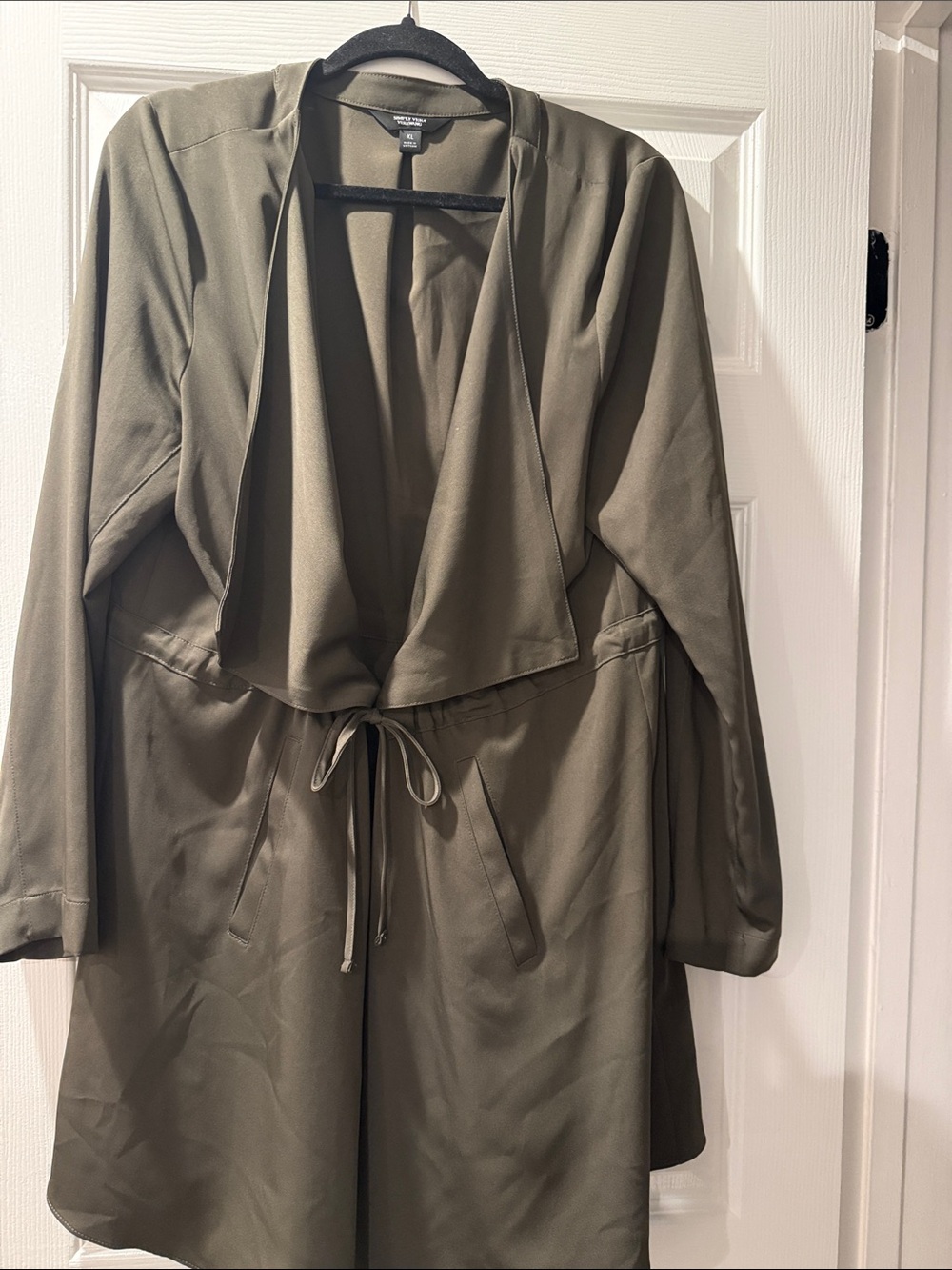 Simply Vera Vera Wang Olive Green Drawstring Trench Jacket